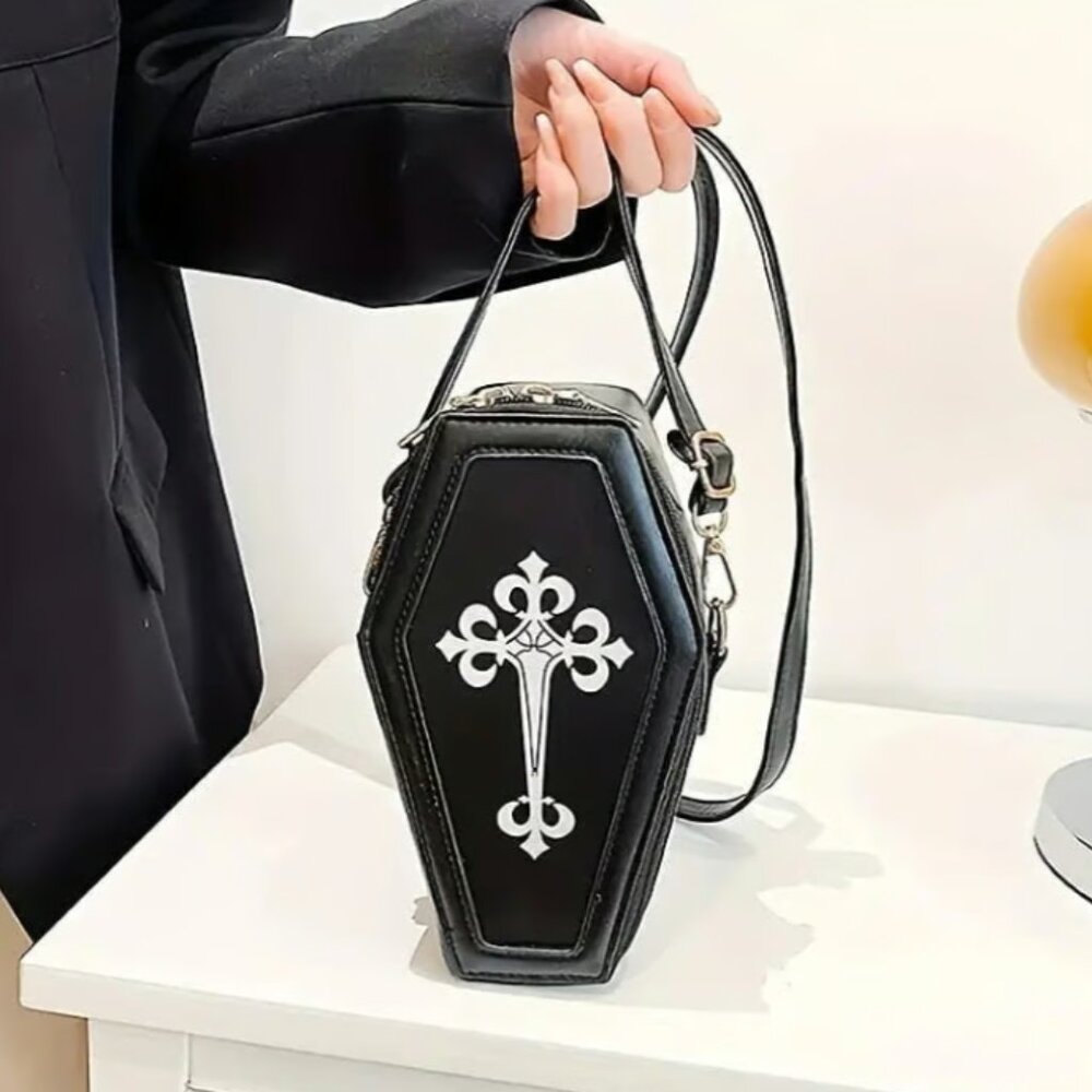 Vintage Gothic Coffin Crossbody Bag